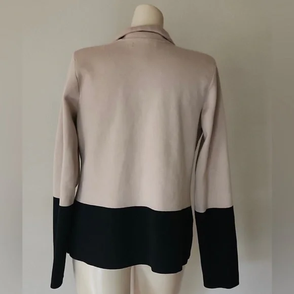 Banana Republic Blazer jacket cotton two tone Navy - Tan Size L Spandex . NWOT - Picture 9 of 9